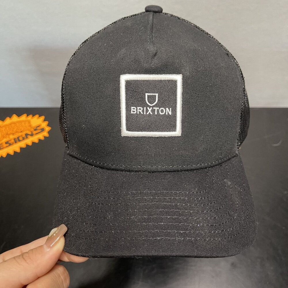 Brixton Crossover Trucker Hat Organic Cotton Fish Net Brim Mesh Snapback Black